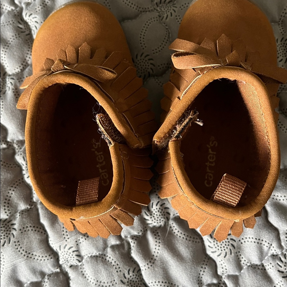 Carter's Brown Fringe Kids Shoes - Picture 4 of 7
